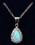 Opal dress pendant necklace stamped 925 Condition Report <a href='//www.