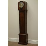 Early 20th century oak Grandmother clock,