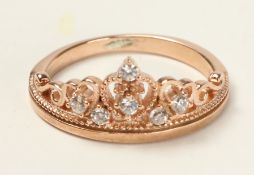 Rose gold plated crown ring Condition Report <a href='//www.davidduggleby.