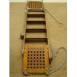 Teak yacht Boarding ladder with six treads and folding top,