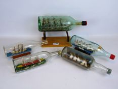 Collection of ships including, Loch Lomond and other three masters in bottles,