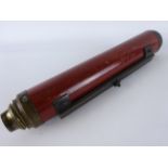 20th century mahogany and brass two draw day or night telescope, insrcribed Wilson, London,