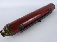 20th century mahogany and brass two draw day or night telescope, insrcribed Wilson, London,