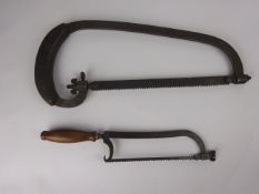 19th century surgeon's steel amputation saw,