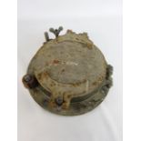 Cast iron twin lug port hole unit, with inner cover,