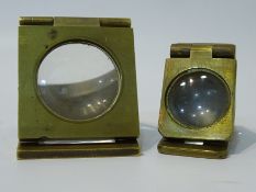 20th century brass folding pocket viewer, by Casartelli Manchester & another similar viewer,