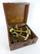 19th century brass sextant the gaduated arc with silvered scale engraved H White Hull,
