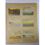 Ernest Dade Boggle Hole and five other sea & landscapes, watercolour, laid down on one board, 12.