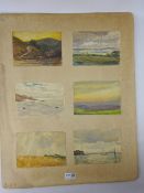Ernest Dade Boggle Hole and five other sea & landscapes, watercolour, laid down on one board, 12.