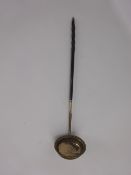 Georgian toddy ladle, London hall marked silver bowl with twisted baleen handle,