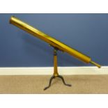 19th century Dollond of London brass two draw astronomical telescope No.