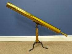 19th century Dollond of London brass two draw astronomical telescope No.