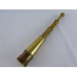 Late 20th century 'Victorian Marine' brass four draw telescope, with end cap,