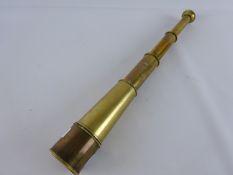 Late 20th century 'Victorian Marine' brass four draw telescope, with end cap,