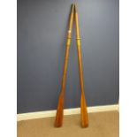 Pair of wooden oars,