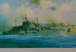 'HMS Kelly', limited edition colour print no.