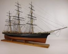 Billing Boats wooden scale model of 'The Cutty Sark', rigged without sail, on stand with plans,