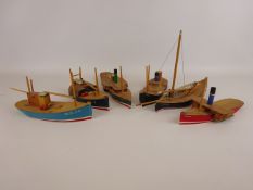 Collection of Scottish Fishing Boat waterline models by Edward Smith including: Seine net, Herring,