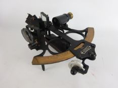 20th century 'Hezzanith' Endless Rapid Reader black crackle finish Micrometer Sextant,