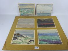 Ernest Dade View of Whitby at Night and three other seascapes, laid down on board, each, 8.