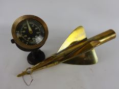 Brass T W Walker Cherub ships log spinner & a Fisher-Pierce ships log dial (2) Condition