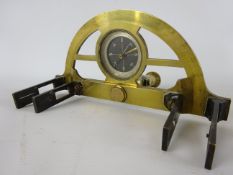 Late 19th century brass Graphometer, probably French, potractor engraved 0° - 180,