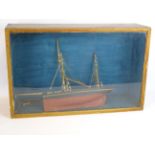 Model of the Scarborough fishing boat Edith Mary SH 87 in glazed front case Condition