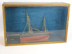 Model of the Scarborough fishing boat Edith Mary SH 87 in glazed front case Condition