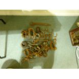 Assorted ship fittings (mix of shackles, thimbles, blocks, cleats, fairleads,