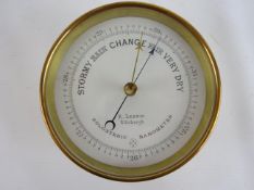 19th century brass cased Holosteric Barometer signed and retailed by E Lennie, Edinburgh,