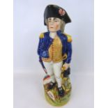 Victorian Staffordshire 'Nelson', jug decorated in colours & titled on base, H31cm.
