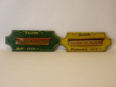 Two decorative half block & painted models of the 'Albion' & 'Falcon' originally 1852-59,