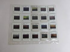 Collection of 35mm colour slides of commercial ships, each slide annotated with name of vessel,