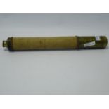 Early 20th century brass & canvas single draw telescope, with rope detail, L91cm max.