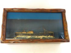 Modern storm effect diorama of the Grimsby Trawler GY123 in a heavy swell,