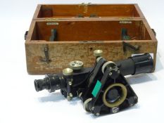 20th century black and nickel surveyors level by E R Watts & Son, London, No.