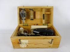 Walker's MK III A Knotmaster log, with oil can & instructions in fitted pine box, L31cm.