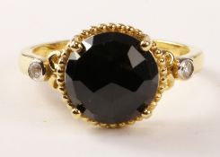 Black onyx silver-gilt ring stamped 925 Condition Report <a href='//www.