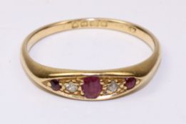 Ruby and diamond ring hallmarked 18ct Condition Report <a href='//www.