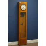 Magneta oak cased electric master clock, H162cm Condition Report <a href='//www.