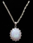 Opal dress pendant necklace stamped 925 Condition Report <a href='//www.