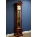 Reproduction 'Sellini' mahogany longcase clock, triple weight driven movement,