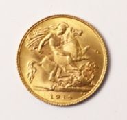 1914 half gold sovereign Condition Report <a href='//www.davidduggleby.