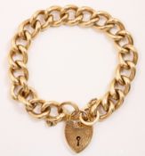 9ct gold curb chain bracelet London 1968 approx 64.