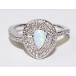 Opal pear shaped dress ring stamped 925 Condition Report <a href='//www.