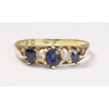 Diamond and sapphire ring hallmarked 18ct Condition Report <a href='//www.