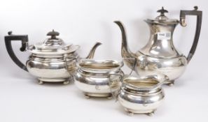 Early 20th Century four piece silver tea and coffee set,