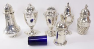 Various Georgian and later silver condiments hallmarked approx 8oz weighable Condition