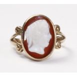 Cameo ring hallmarked 9ct Condition Report <a href='//www.davidduggleby.