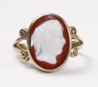 Cameo ring hallmarked 9ct Condition Report <a href='//www.davidduggleby.